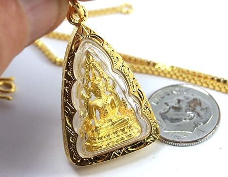 タイ　牙のお守り　ペンダント Amazon | Bangkok Bazaar 有名タイ仏陀お守り 18インチチェーン24K