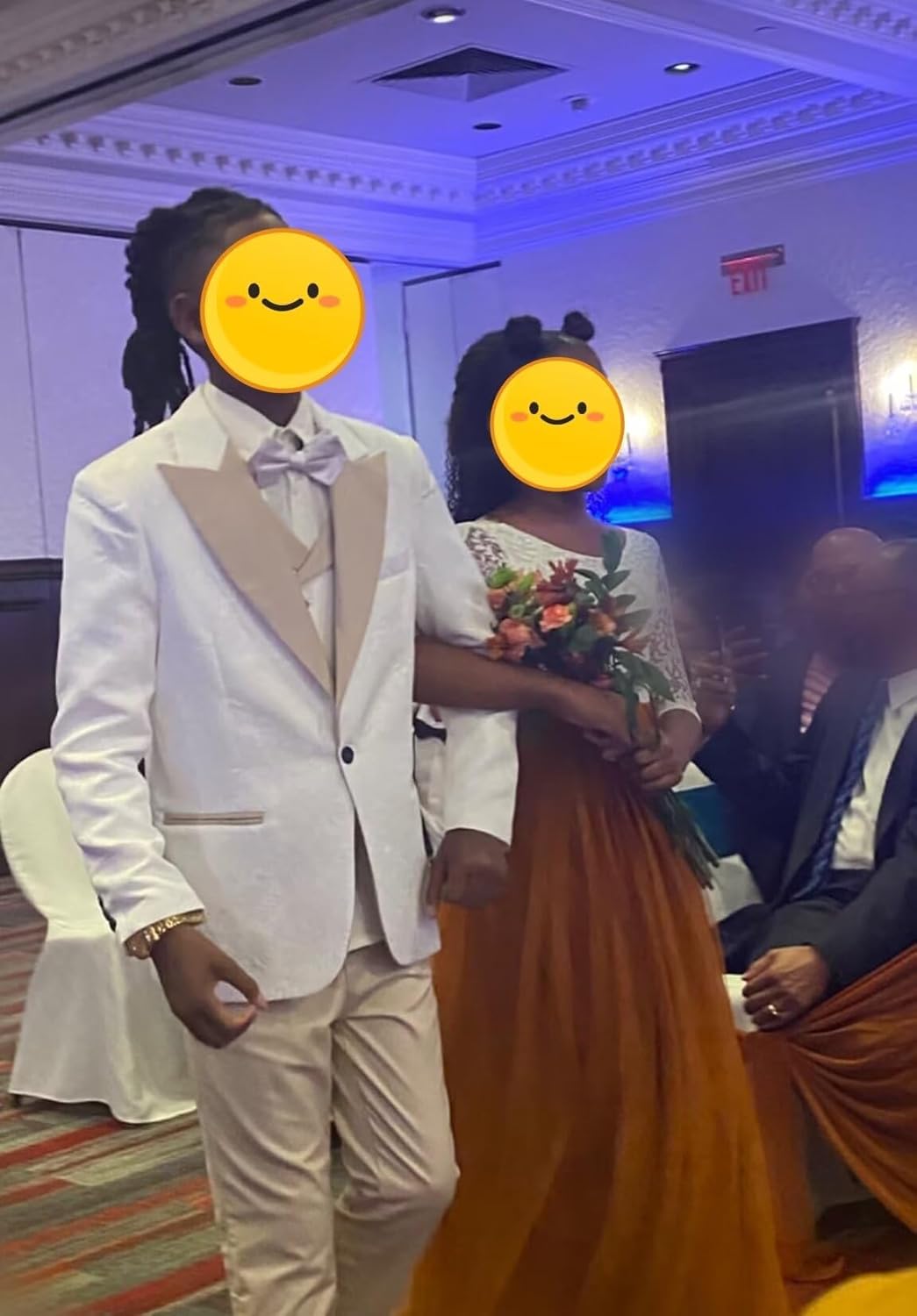 Boys Tuxedo Suit Jacquard Slim Fit 3 Piece Kids Tuxedo Suits for Boys Formal Wedding Suit Blazer Vest Pants - Image 3