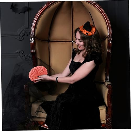 Miniatura 3 de Cerebro Halloween Prop 2 piezas de simulación de órganos humanos Los juguetes de Halloween Trick Juguetes de plástico sangriento Cerebro Broma