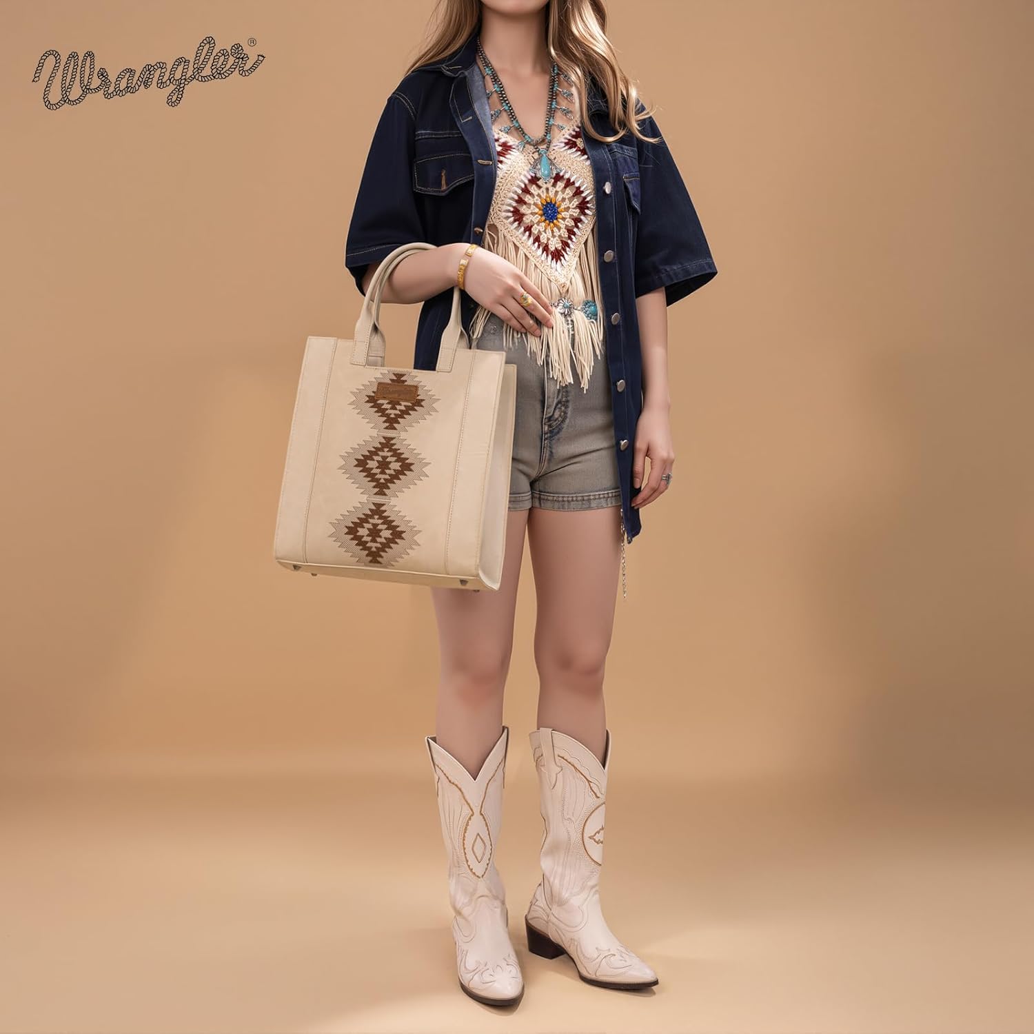 Wrangler Leopard Print Western Style Top-Handle Handbag for Women, Fashion Tote Purse - Image 2