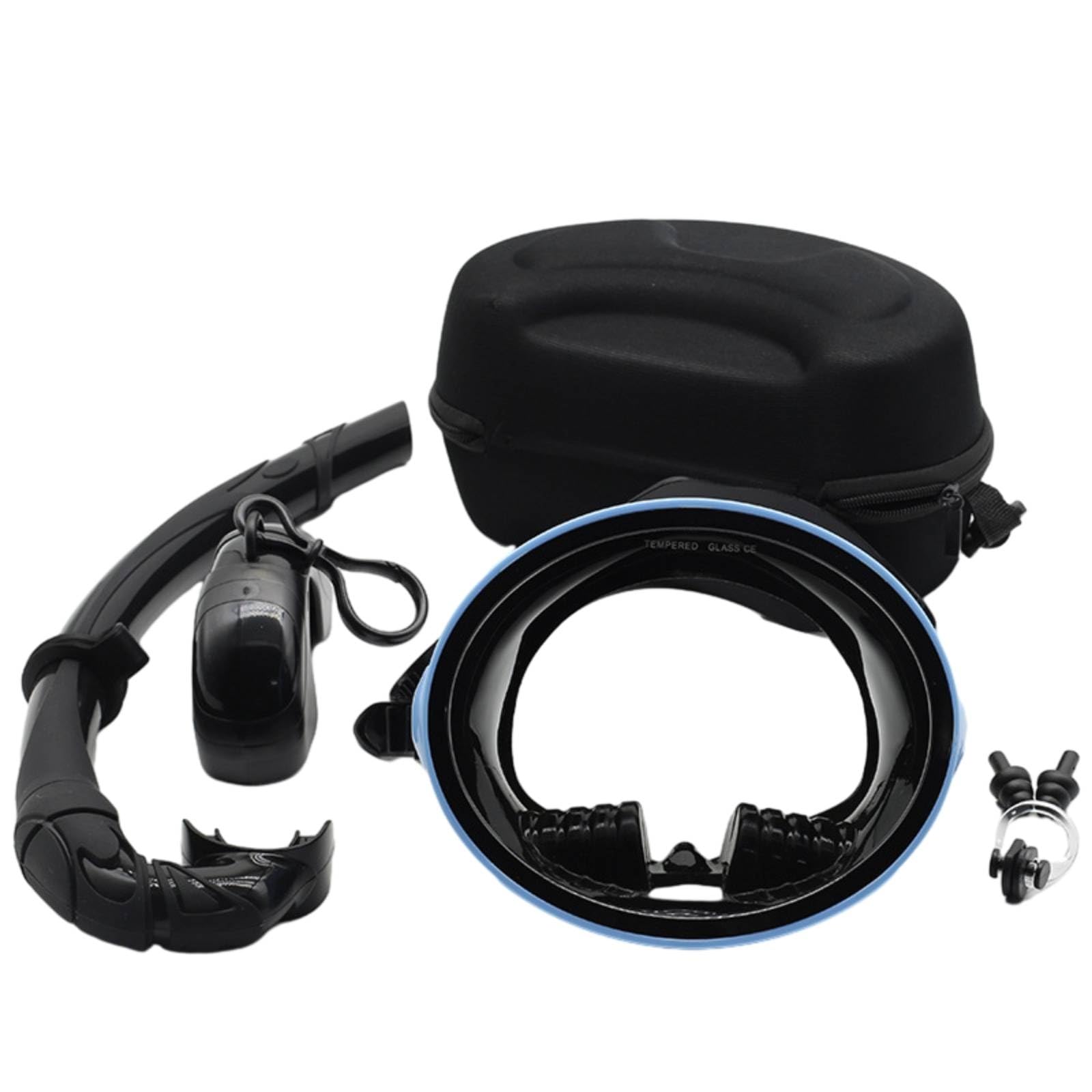 Máscara Snorkel con Estuche Table Máscara Snorkel con Vidrio mplado Panorámicas Set Acuático para Piscina