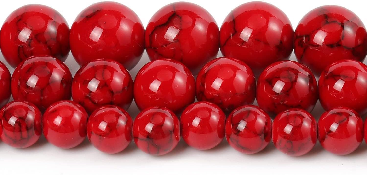 Beads for Bracelets Red Beads 6MM Beads Red Turquoise Bead Crystal Gemstone Beads for Bracelets, Natural Stone Beads for Jewelry Making 60pcs - Image 9