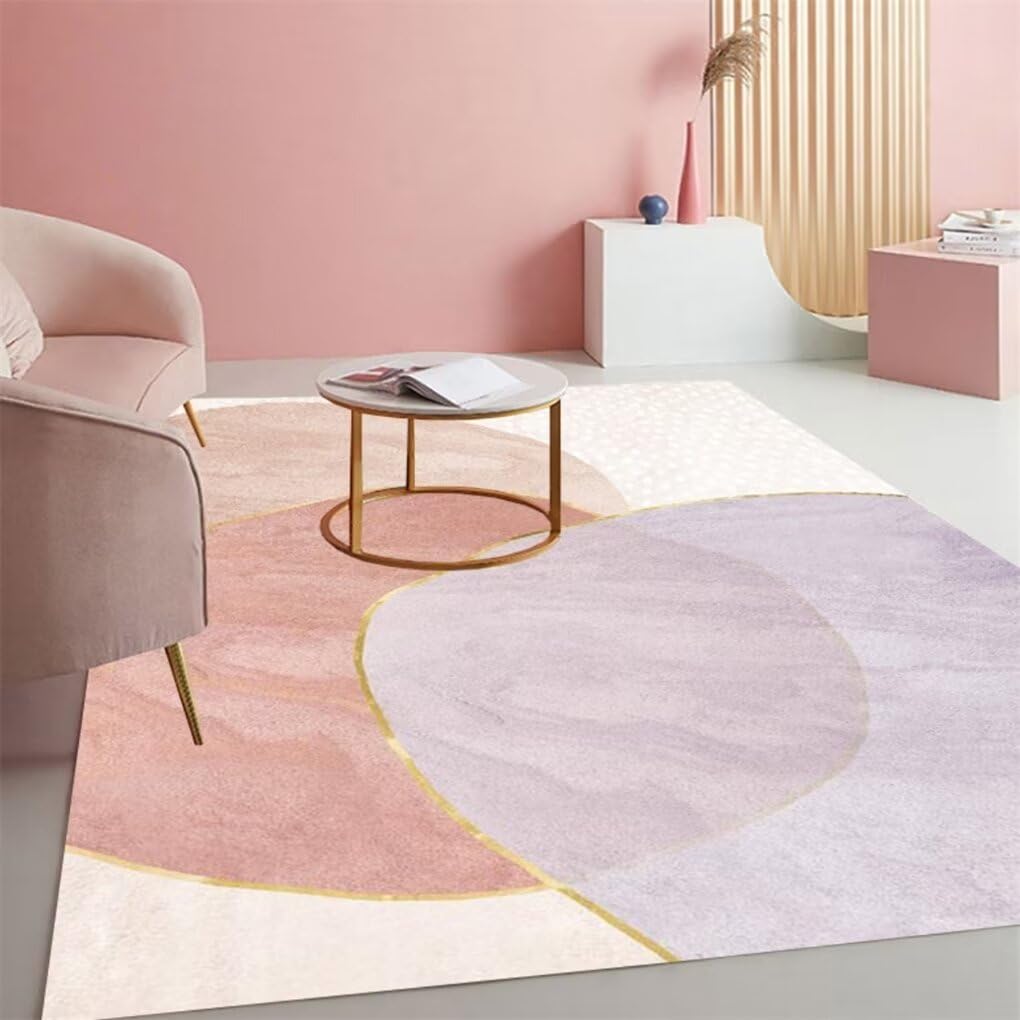 Tapis sol enfant violet 120x160cm idéal pour coin lecture fille