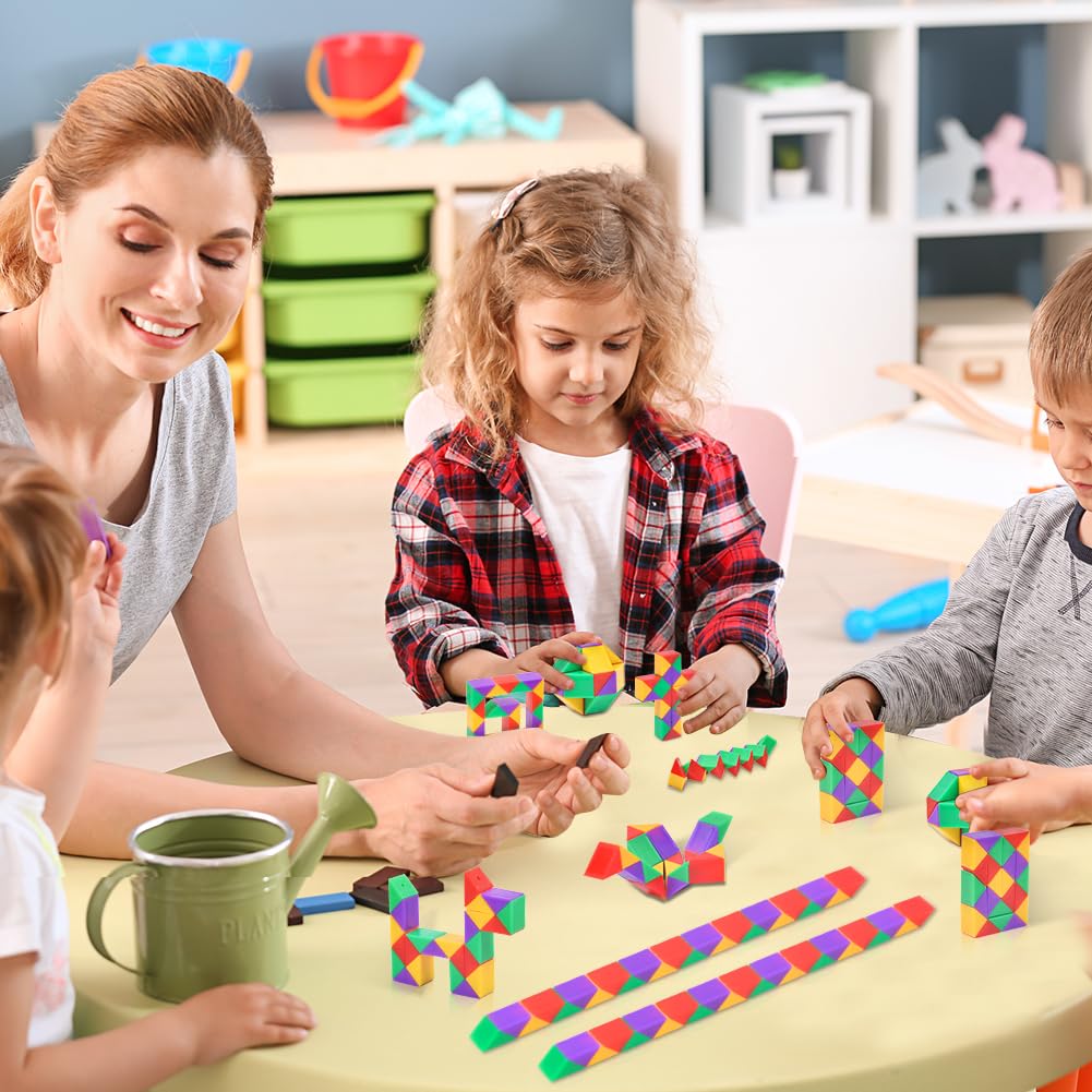 Ainiv Serpiente mágica, 24PCS 24 Segmentos Magic Snake Cube, Magico de Serpiente Juguete de Rompecabezas, Serpiente Magic Snake para Regalos Cumpleaños Niños Colegio Detalles Cumpleaños