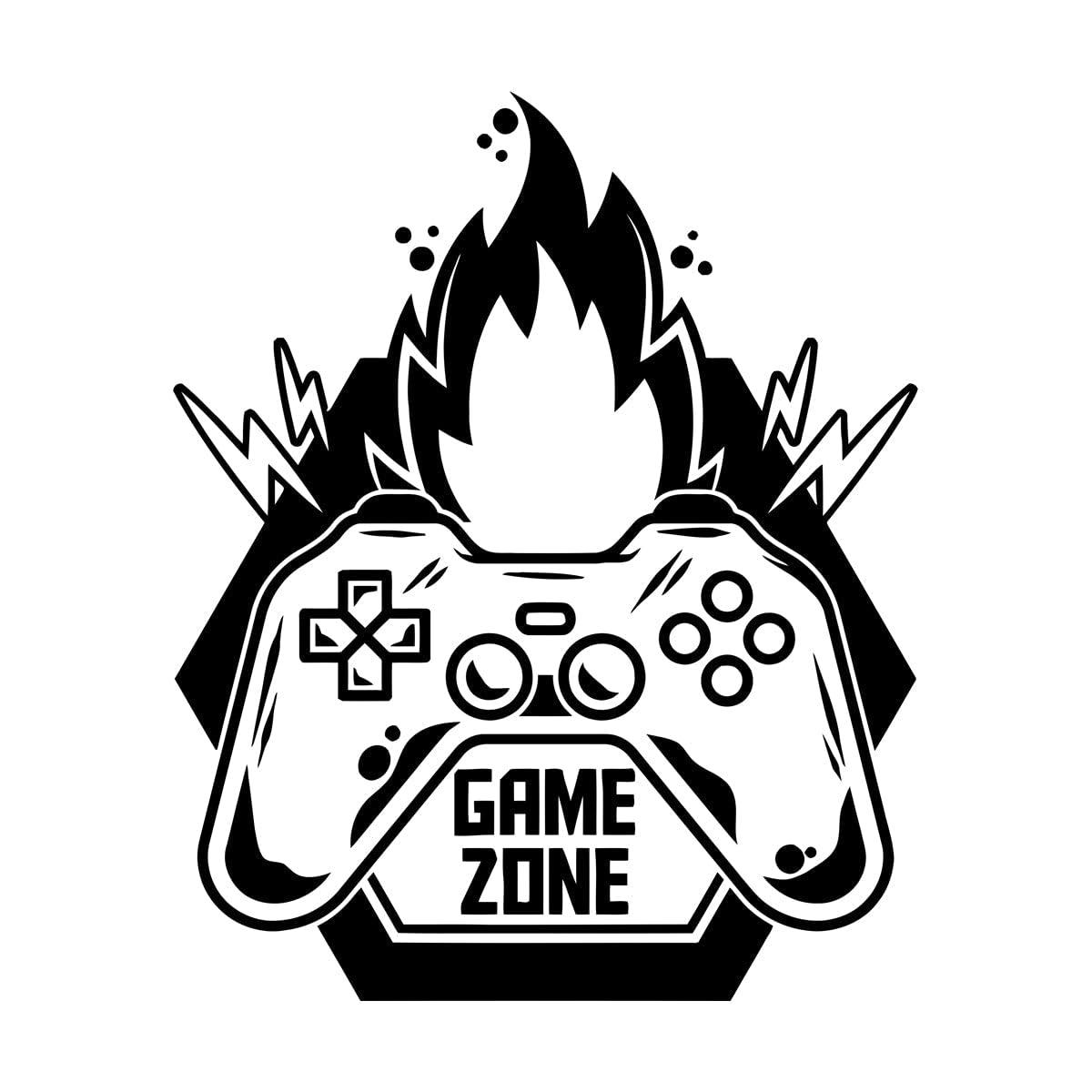 Game Zone Wall Decal Table Teen Room Game Zone Joystick Play Room Wall Stickers Vinyl Removable Room Decoration Decals Extra Large - 61x75cm