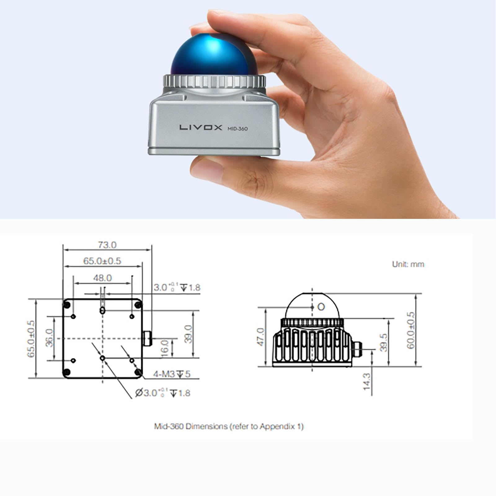 Livox Mid 360 3D LiDAR Sensor Lase Radar for Robot UAV Navigation