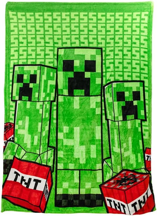 Paladone Minecraft Creeper 2-in-1 Cushion Blanket - Officially Licensed Microsoft Travel Blanket, Foldable Soft Fluffy Throw, Gamer Design for Living Room or Bedroom Décor 120cm x 150cm - Image 7