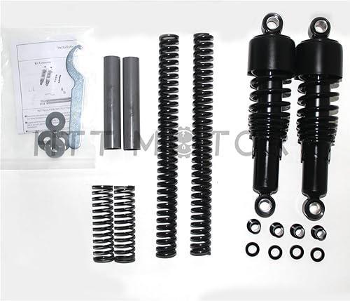 Miniatura 4 de SMT-Kit de caída de suspensión trasera delantera compatible con Harley Touring FLH/T 84-13 Negro [B07BDLCPSX]