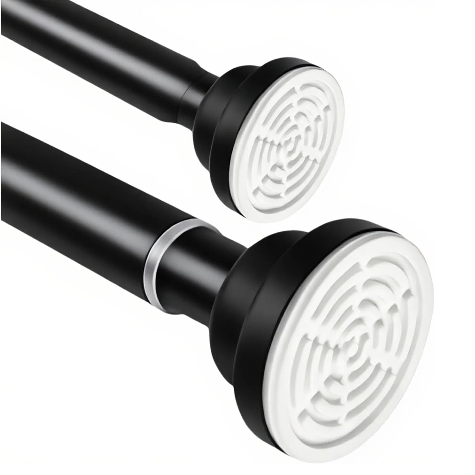 Tringle à rideaux télescopique réglable noire pour fenêtre et salle de bain