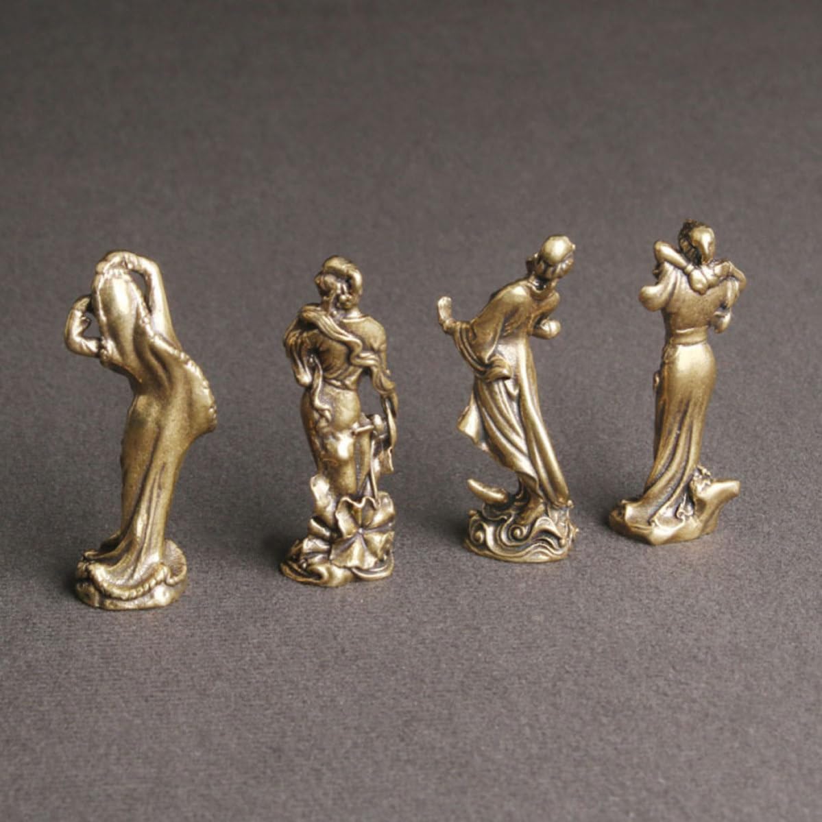 Gatuida 20 Pezzi Ornamento da Tavolo Quattro Bellezze in Ottone Dorato,