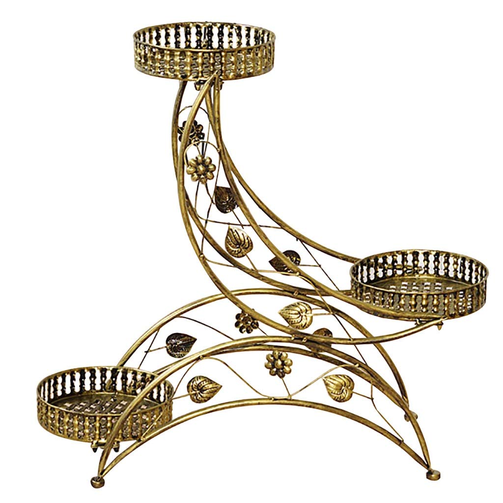 LWJJHJ Flower stand Flower Rack，3 Tiers Iron Flower Pot Rack for Indoor Outdoor living room, balcony office or garden (color : A)