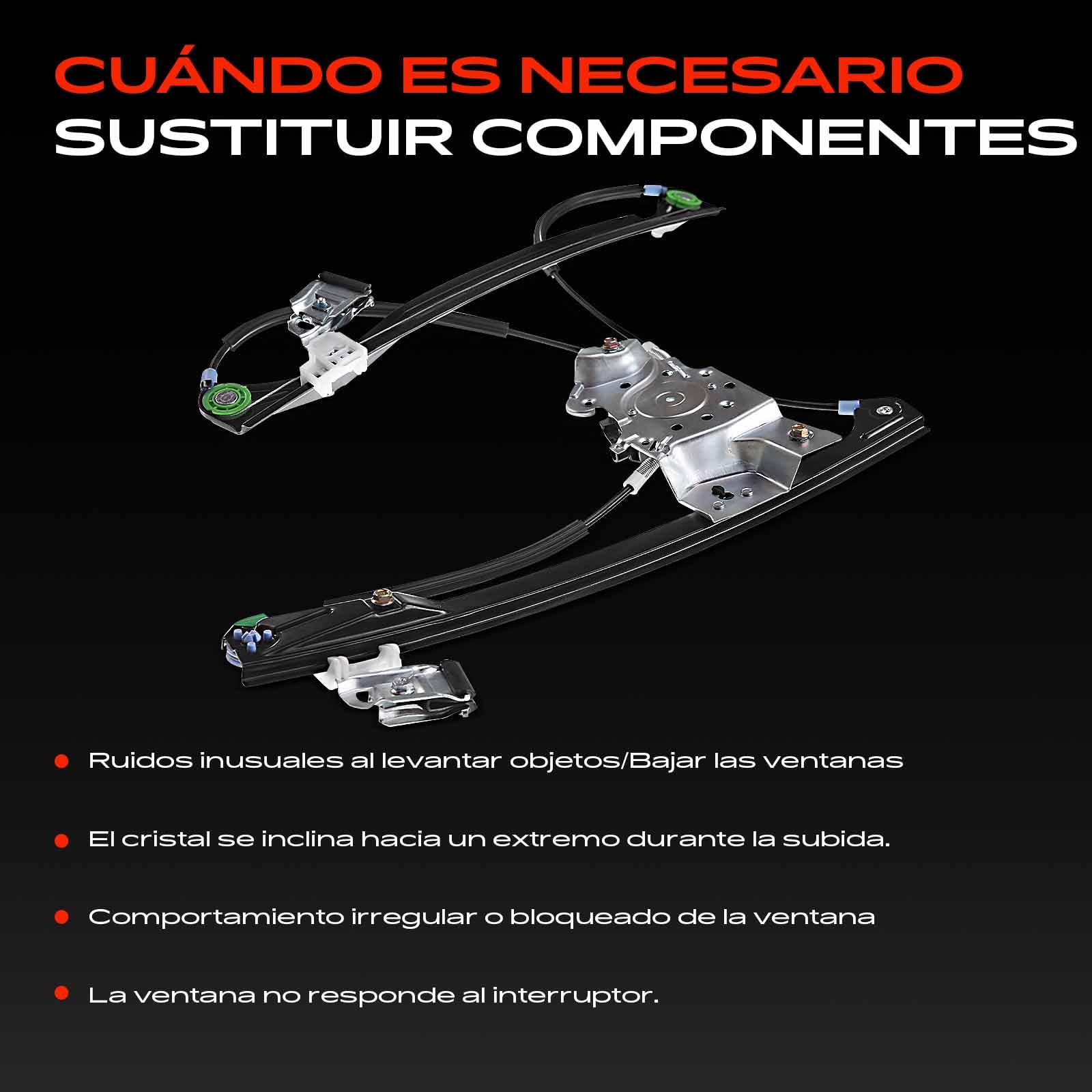 Frankberg Elevalunas sin Motor 4/5-Puerta Delantera Izquierda Compatible con Polo 6N1 6N2 Todo Motor Hatchback 1994-2001 Sustituir# 6N4837461