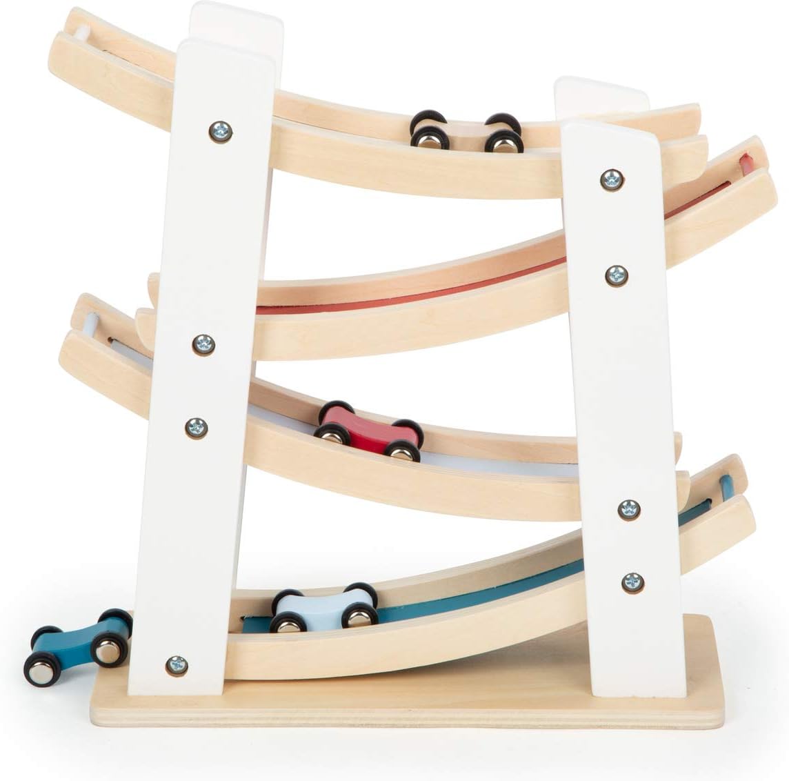 small foot wooden toys Car Ramp Racing Playset Designed for Children Aged 18+ Months, Multi