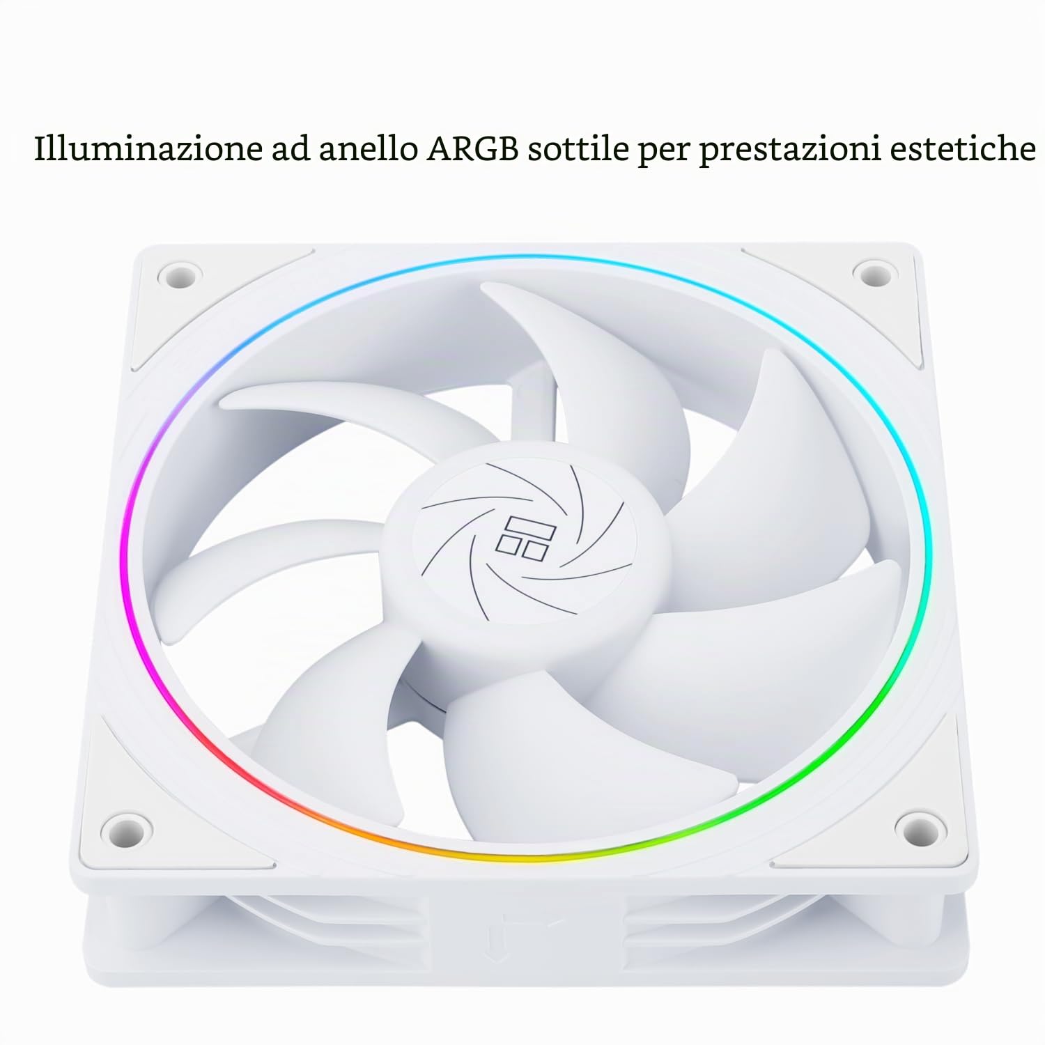 Thermalright TL-S12W - Ventola per CPU da 120 mm, con effetto luce ARGB, ventola per computer PWM Silent con velocità di 1500 giri/min, ventola di raffreddamento CPU, colore bianco (confezione da 3)