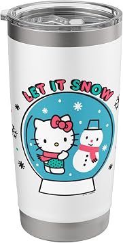 Hello Kitty "Let it Snow" Globe Tee Shirt Stainless Steel Insulated Tumbler