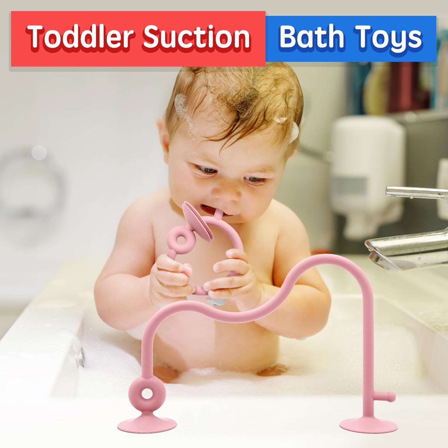 AiTuiTui Giocattolo Sensoriale in Silicone con Ventosa per Neonato 6-12 Mesi, Gioco Interattivo da Tavolo o Seggiolone Bambini 7 8 9 10 Mesi, Giocattolo Educativo per con Anello di Legno (Rosso scuro)