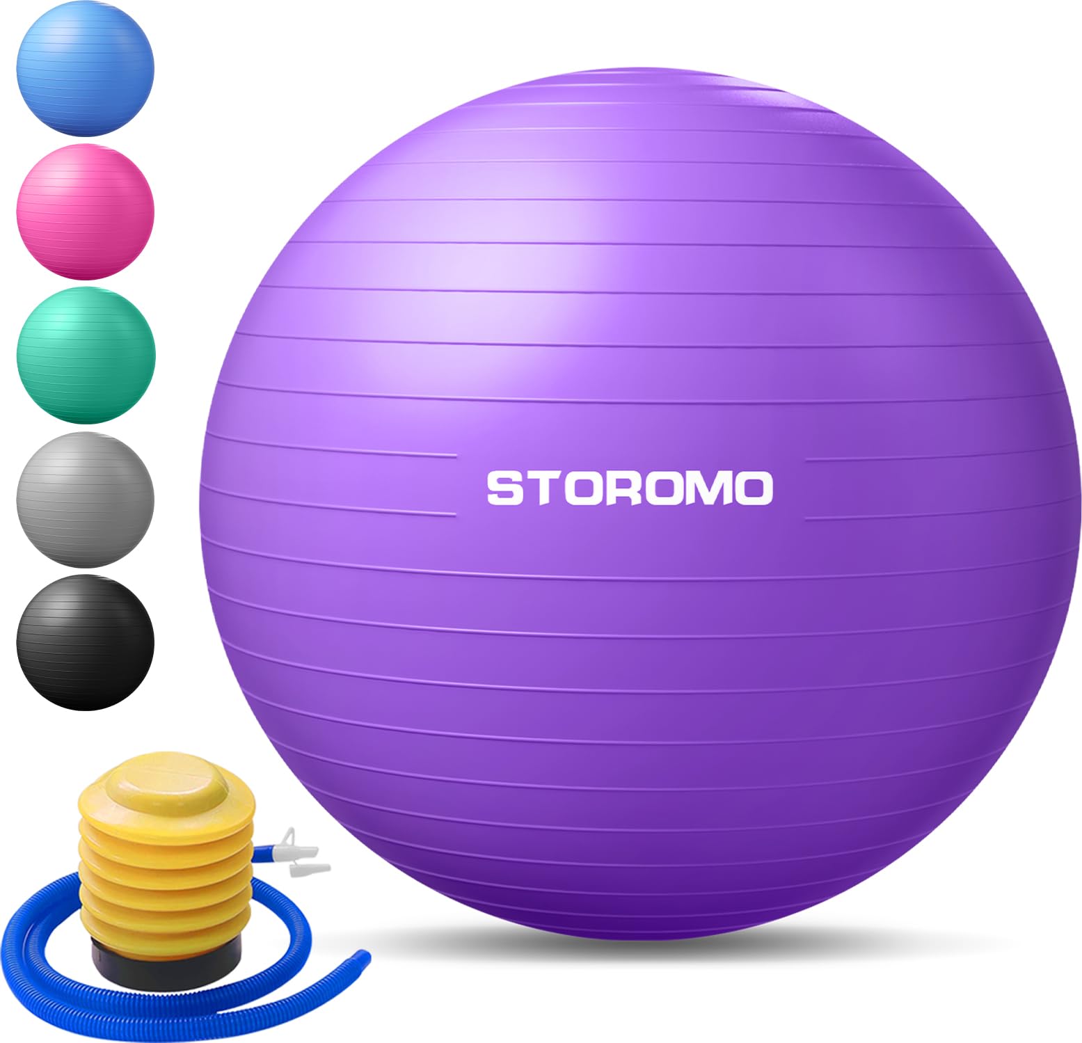 STOROMO Anti-Burst Pregnancy Exercise Ball – High Weight Capacity Stability Ball for Yoga, Pilates & Labor Support, Eco-Friendly PVC Fitness Ball for