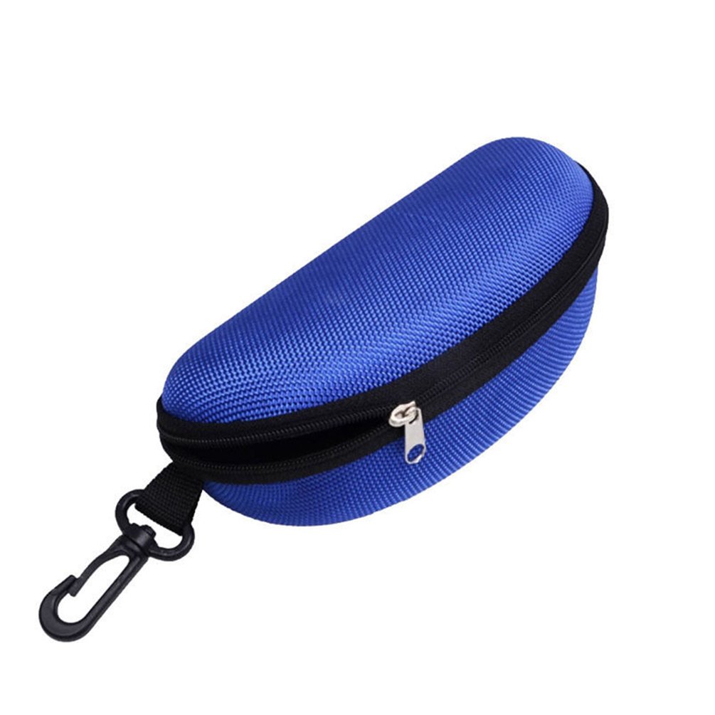 Jiacheng29 Portable Zipper Eye Glasses Clam Shell Sunglasses Protect Hard Pouch Case Box Blue