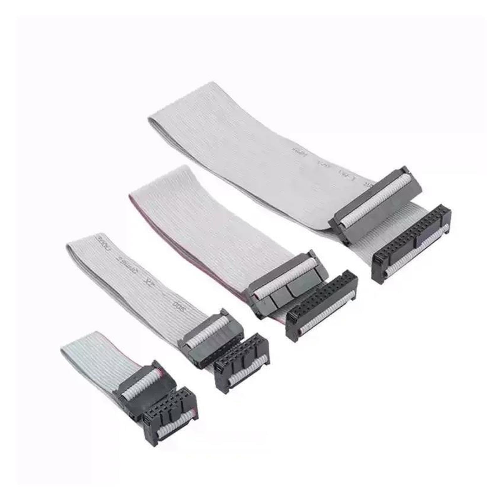 Cavo a nastro piatto grigio 1/2PCS 2.54 millimetri Passo FC Grigio Nastro Piatto Cavo Dati Connettore for DC3 IDC Box Intestazione 6/8/10/12/14/16/18/20/24/26/30/34/40/50 Spille(50CM,2PCS_40P)