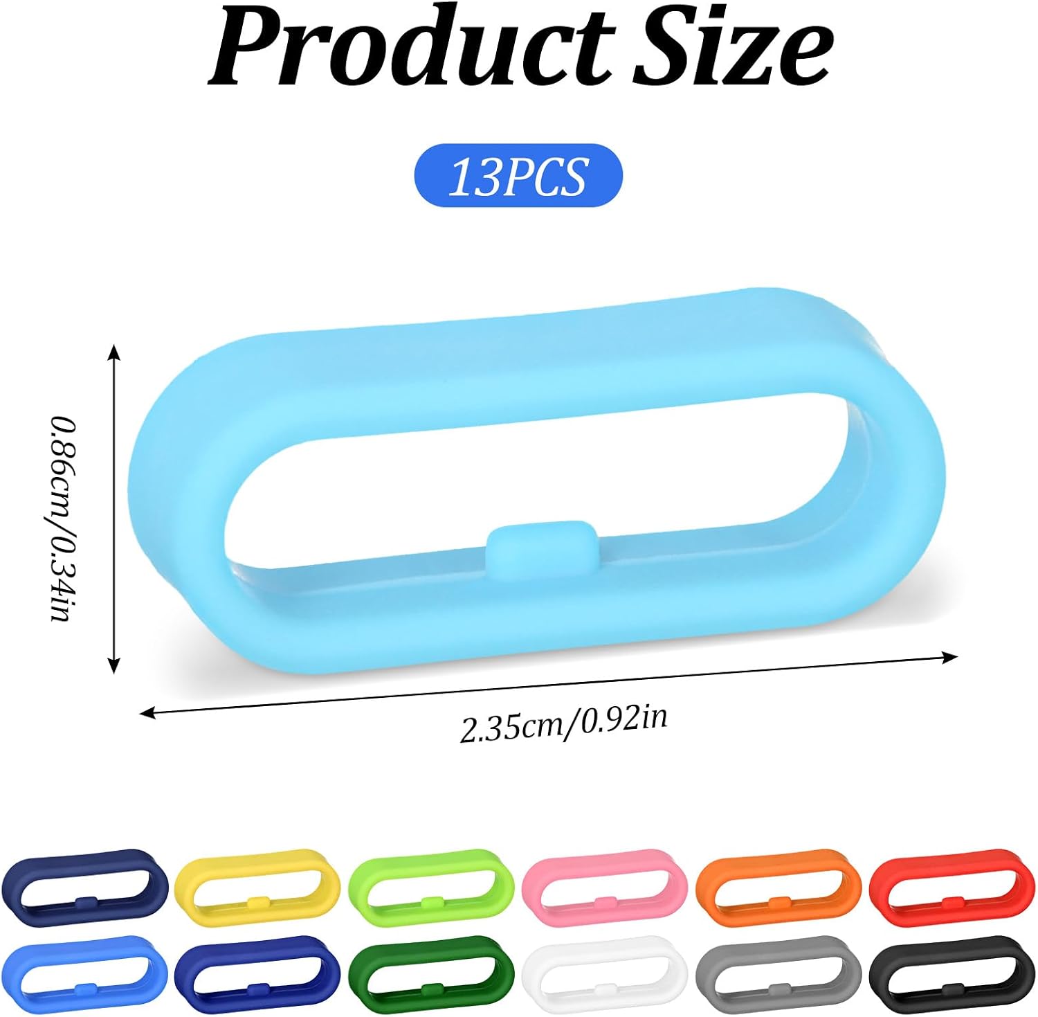 13Pcs Soft Silicone Band Keeper, Magic Band Locks Loop Holders, Fastener Replacement Accessories, Compatible with MagicBand+/1.0/2.0, Fitbit Charge & 20mm Wide Smart Watch Bands (Multi-Color)