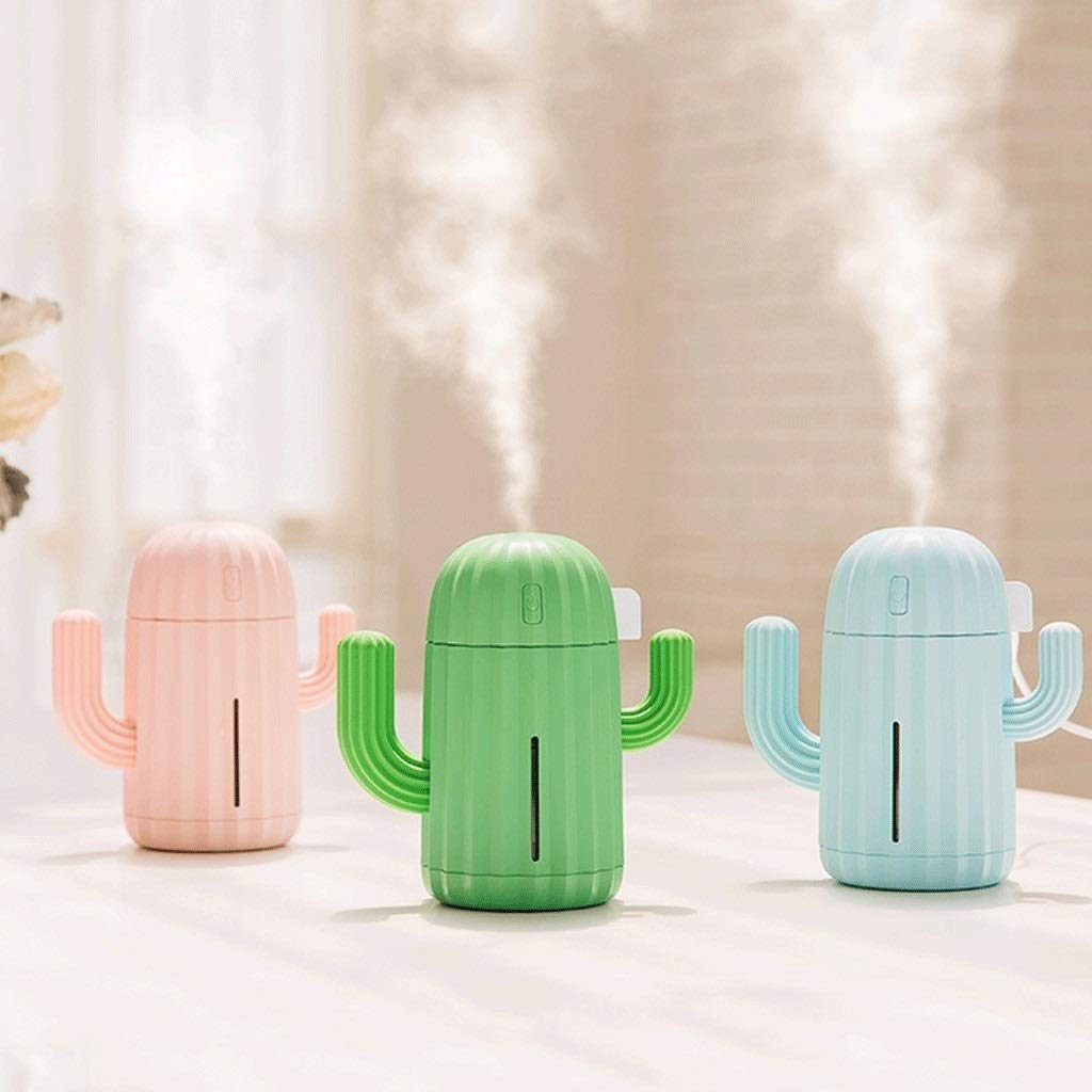 Mini umidificatore Camera Singola umidificatore con la luce di notte portatile Cactus umidificatore Adatto for lo yoga, Ufficio, SPA, Camera da letto, Mini Umidificatore(Pink)