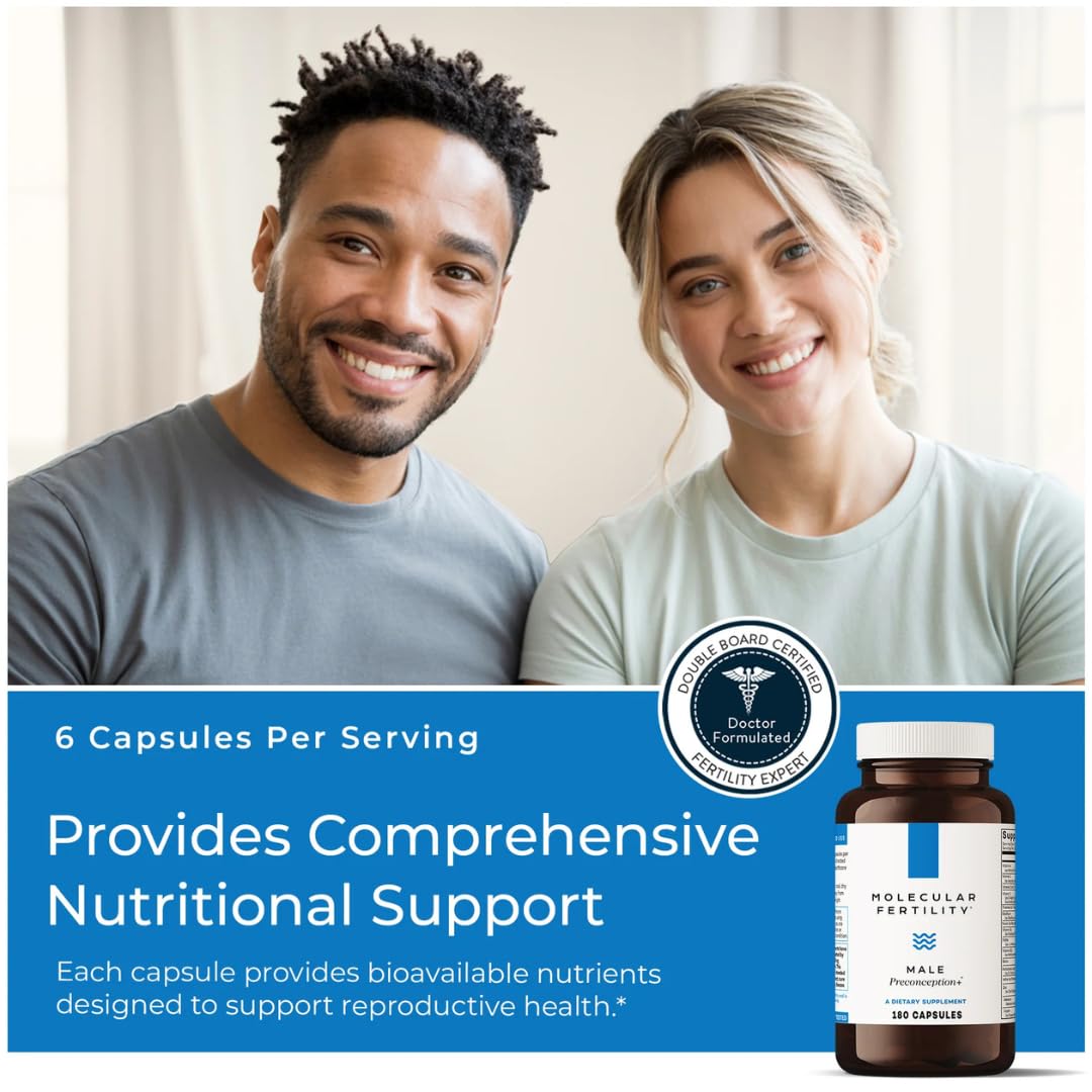 Male Preconception+ Fertility Supplements for Men - Reproductive Cell & Fertility Support - Conception for Him - CoQ10, Ashwagandha, Shilajit, DAA, Zinc, Selenium - 30 Day Supply — Amazon image 7