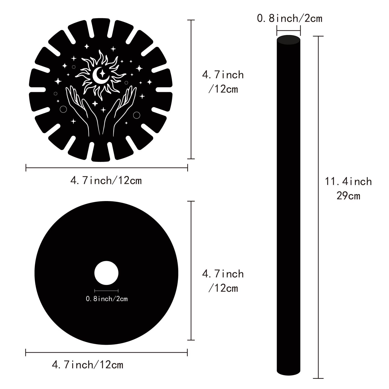 Porta Pendolo In Legno Con Motivo Palma - Espositore Per Cristalli E Pendoli Da Divinazione - 12x29 Cm - Foto 9