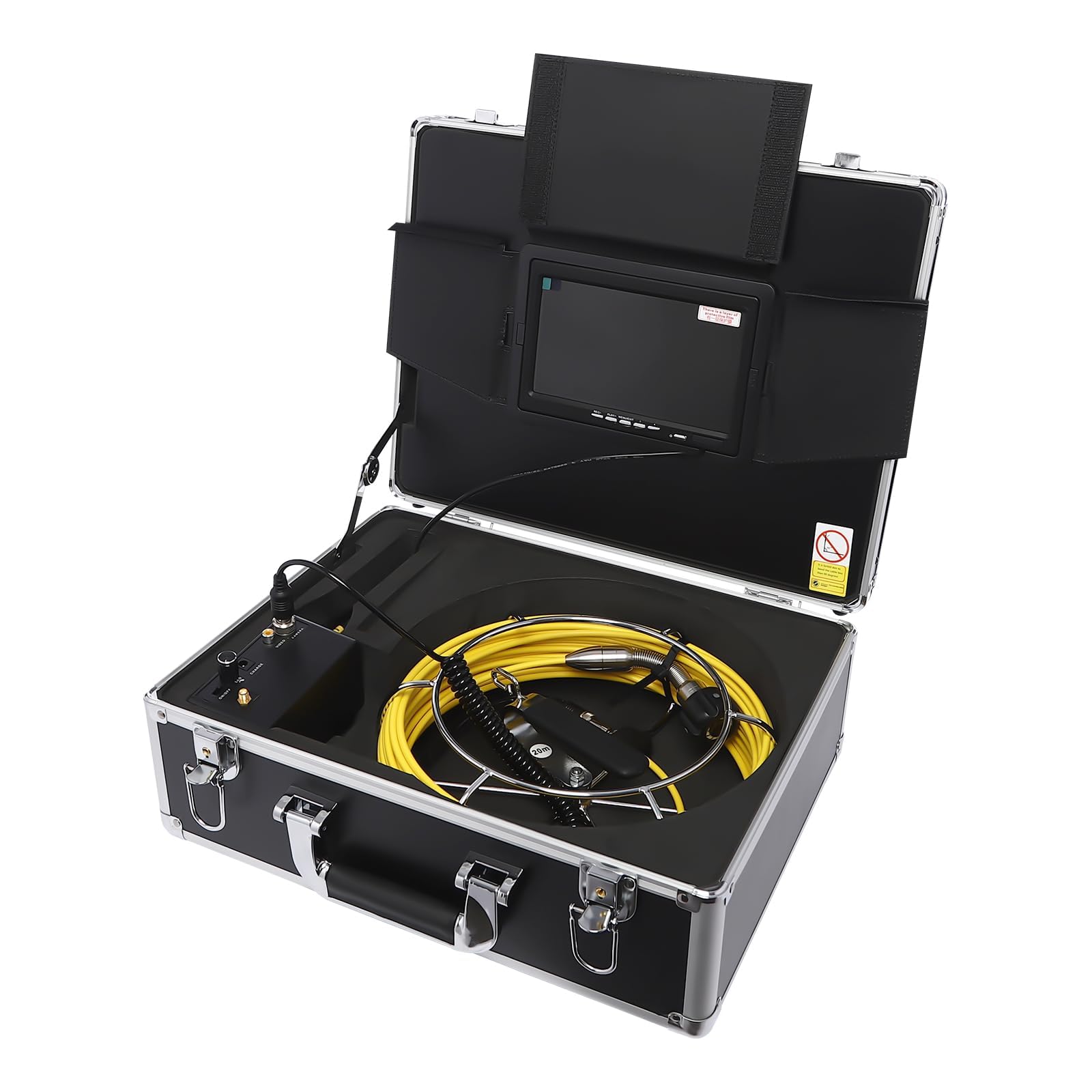 Caméra d'inspection des canalisations de 20 m avec écran de 17,8 cm, caméra d'inspection de tuyaux avec lumière, DVR et enregistreur audio, caméra d'égout 4500 mAh pour sols, murs, égouts et