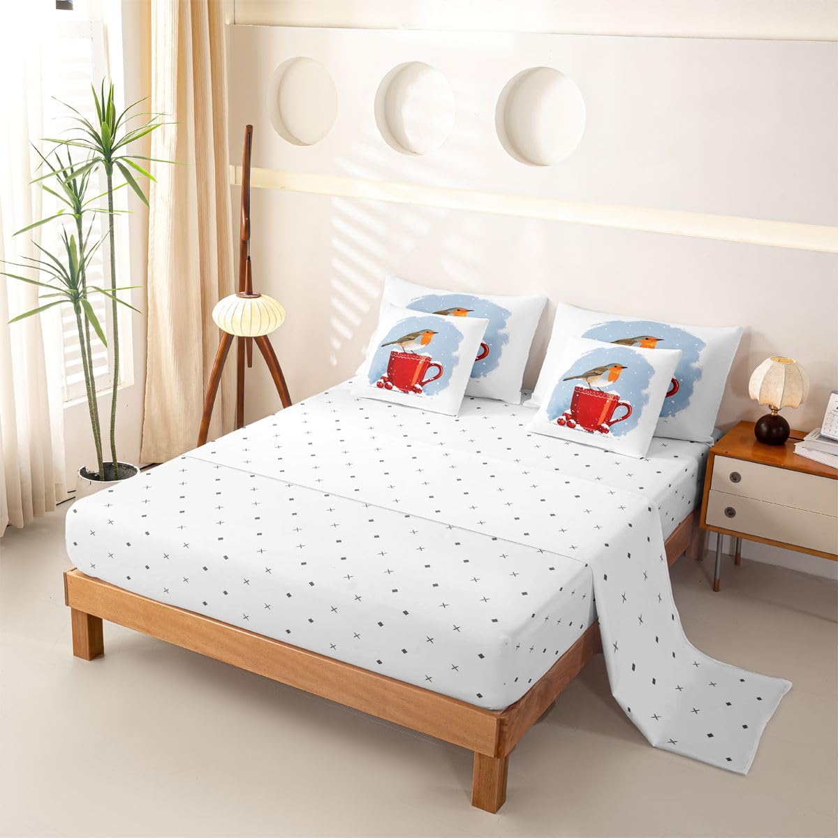 Homewish Rotkehlchen Vogel 200x200 Bettwäsche 7teilig