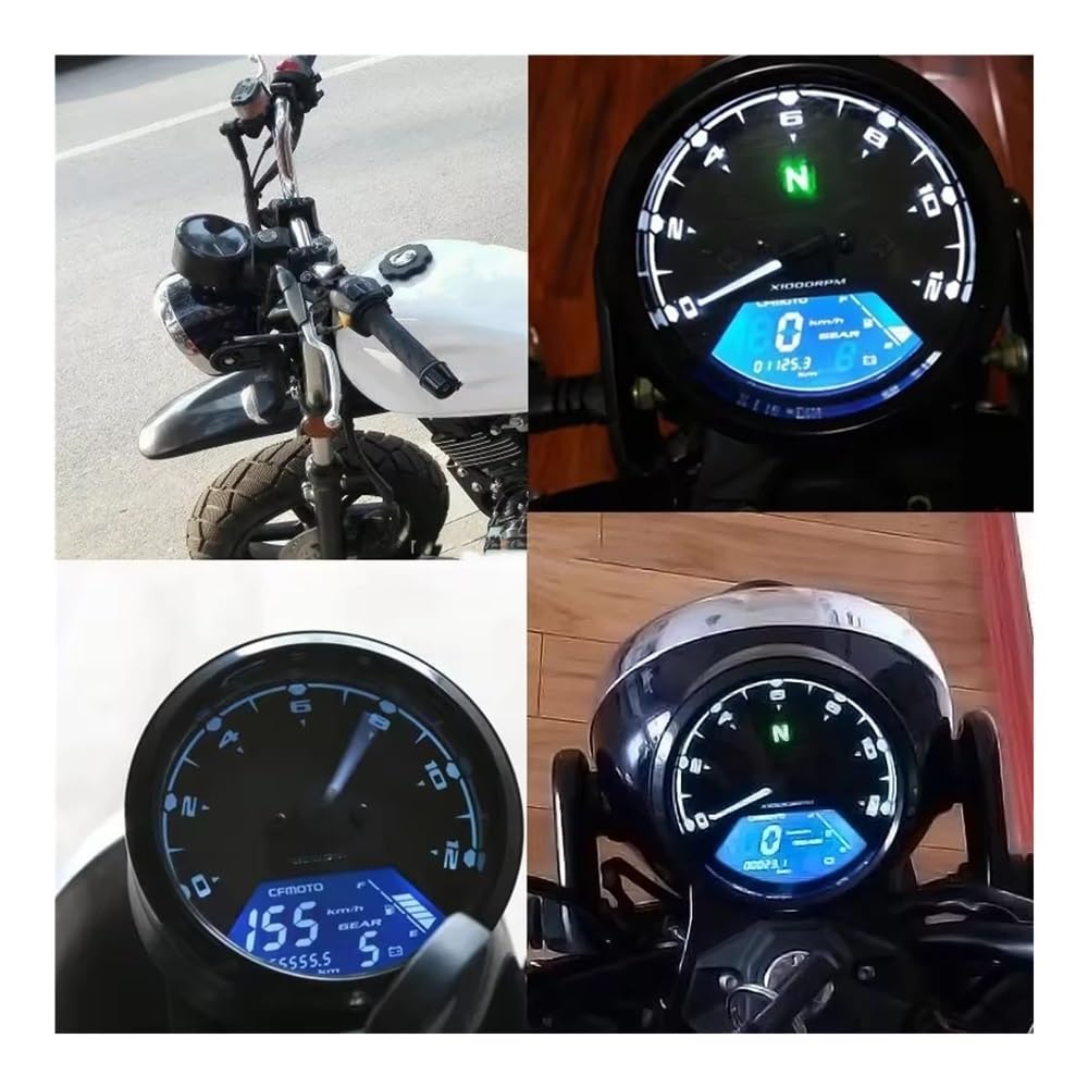Contagiri contachilometri 12000RPM Universale Del Motociclo Tachimetro Visione Notturna Quadrante Contachilometri LED Indicatore Digitale Contagiri Misuratore Di Carburante Calibro