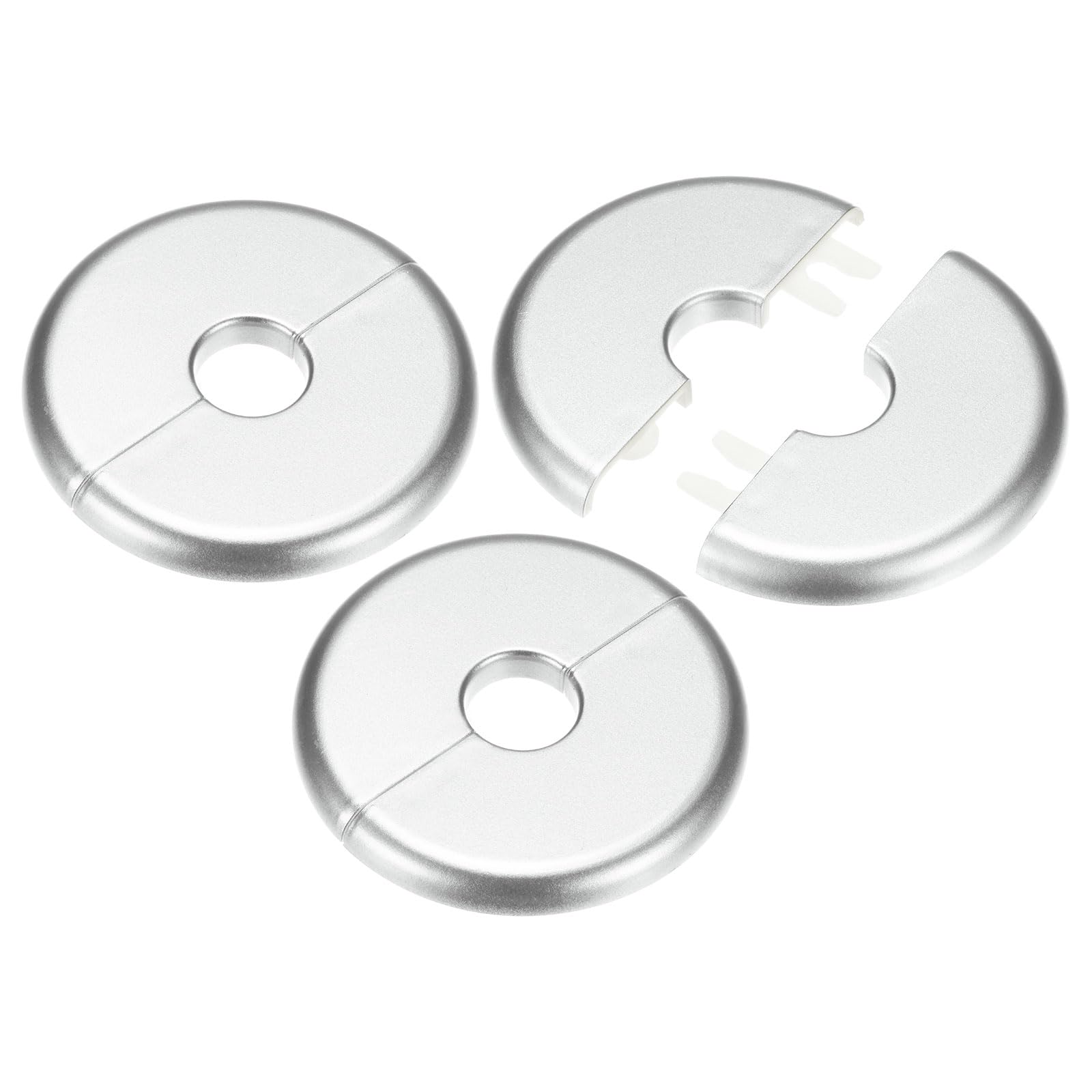 M METERXITY 3-Pack Wall Split Flange 6.5mm/0.26in H Round ABS, Silver