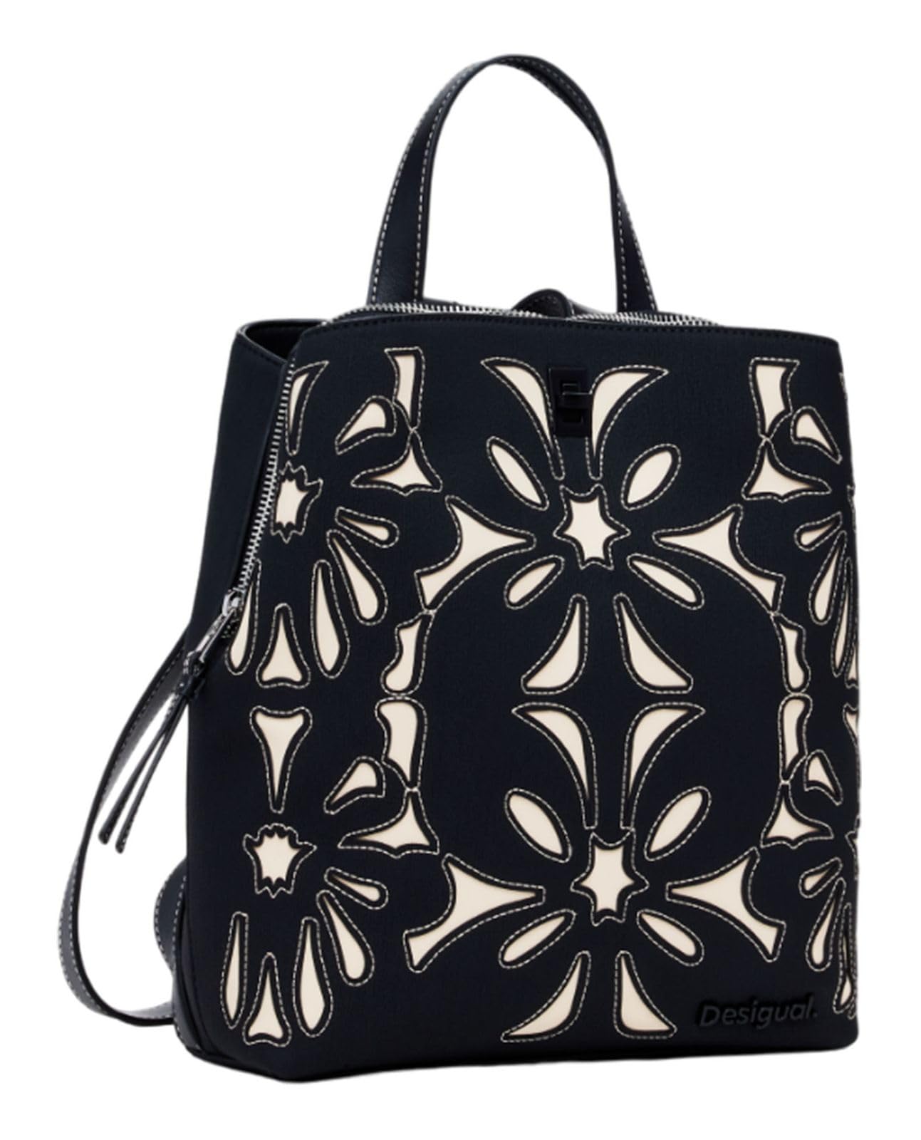 Desigual Mini zaino da donna in poliuretano, Nero, Einheitsgröße