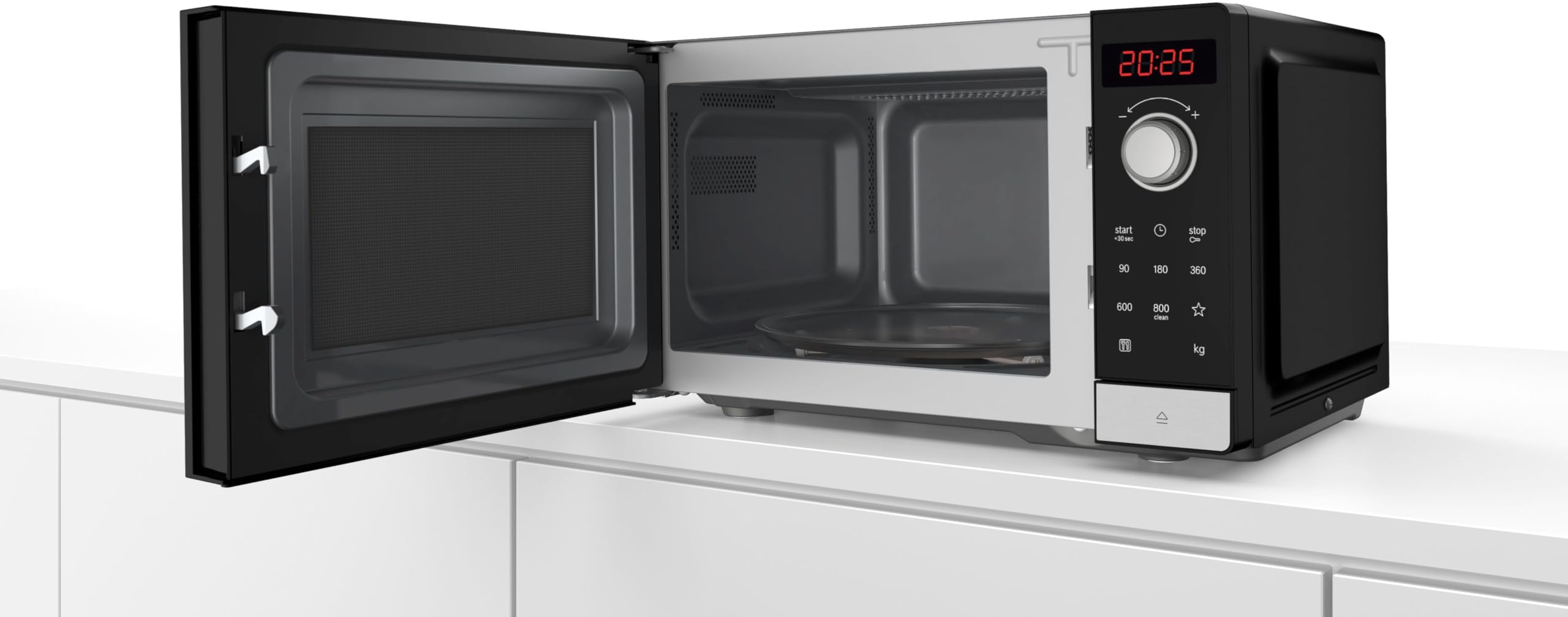 Bosch Serie 2 freistehende Mikrowelle 800 W 26 x 44 cm Edelstahl LED-Touchdisplay