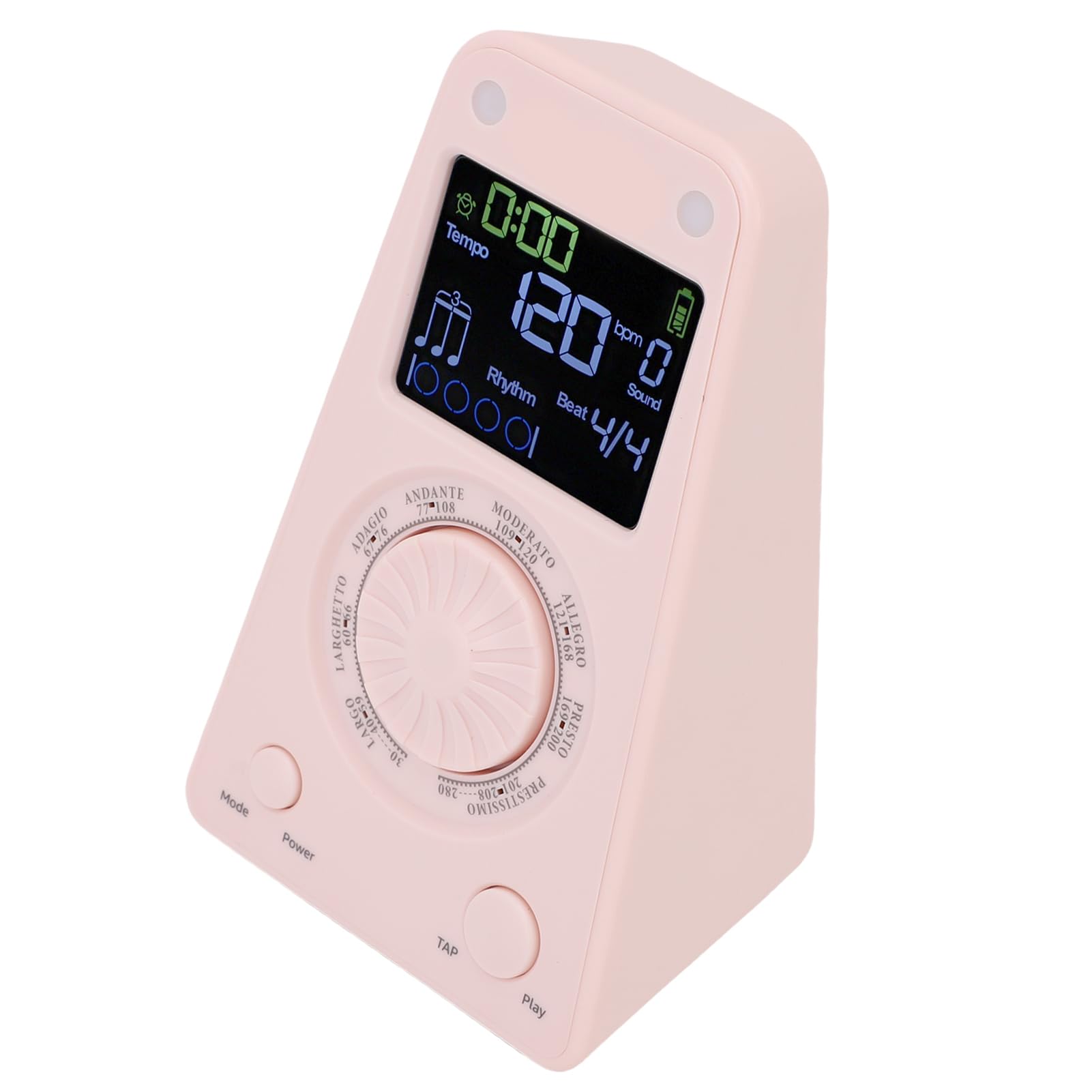 Jiawu Metronomo Digitale Portatile 10 Toni Altoparlante BT di qualità Audio Eccellente per gli Amanti della Musica (PINK)