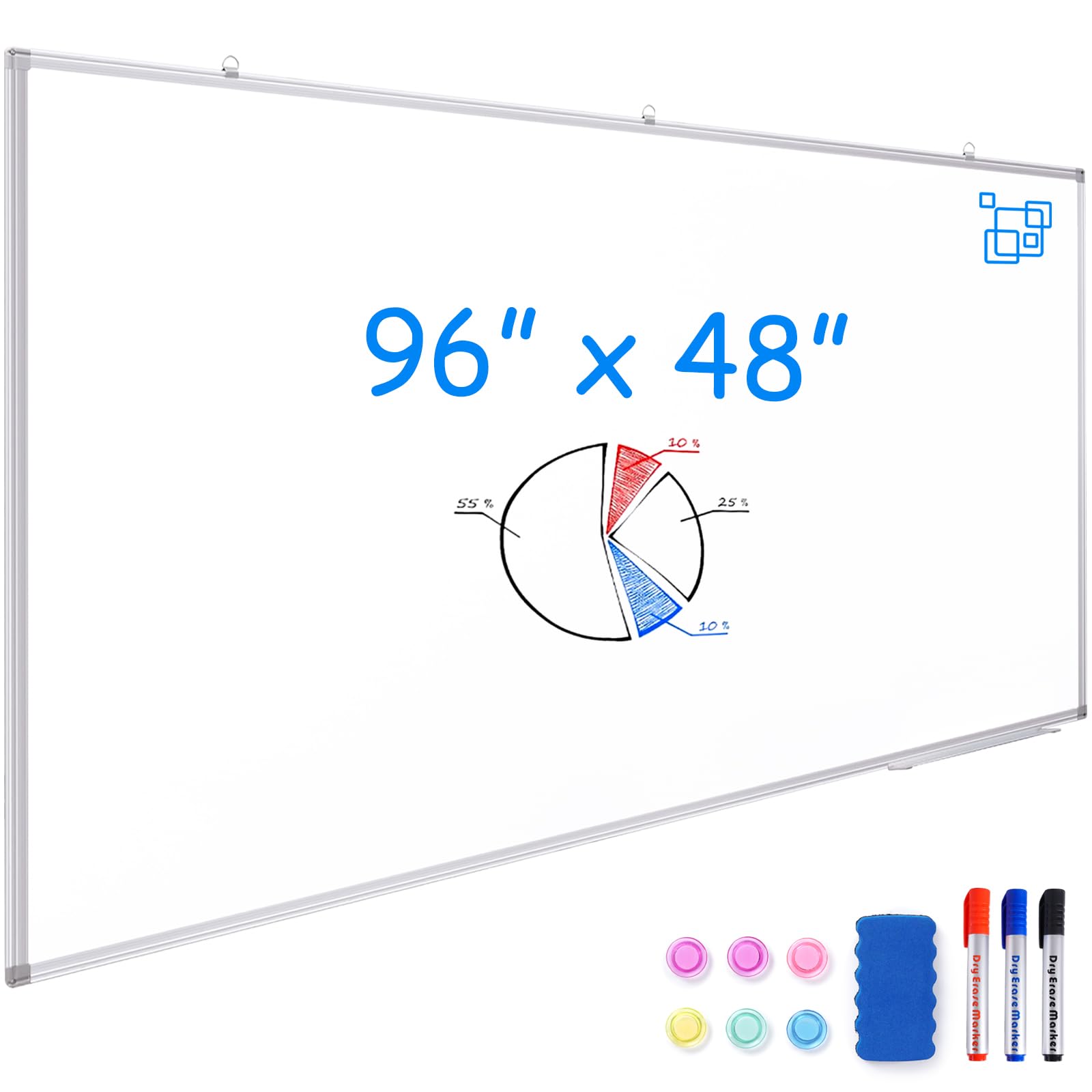 Photo 1 of Maxtek Magnetic Dry Erase Whiteboard 96x48 (slightly dented)
