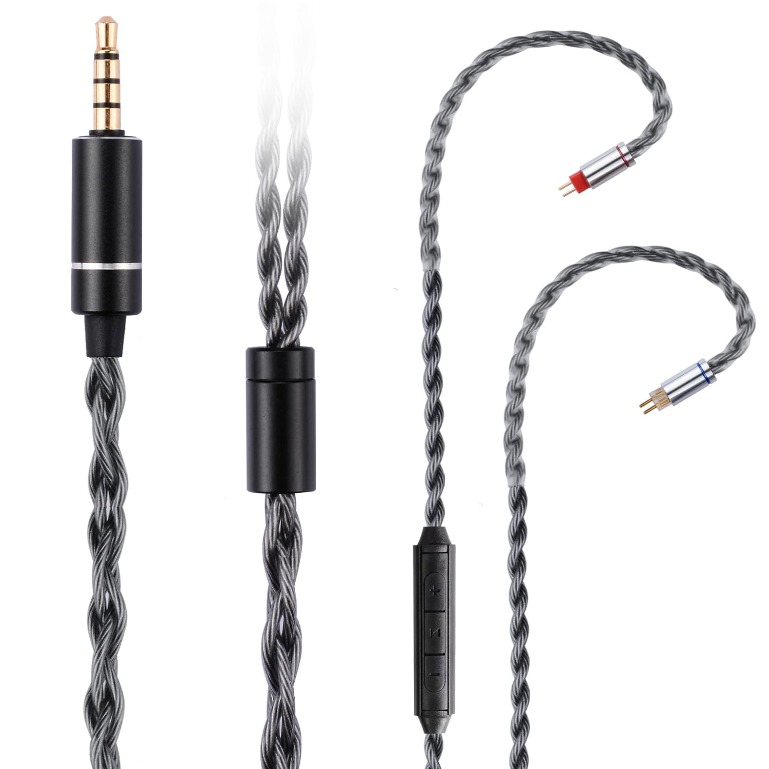 FAAEAL IEM Cable, 8N Monocrystalline Copper Silver Plated Cords, 1.3m in Ear Monitor Cable for BL03 K&Z ZS10 ZSR ZSA AS10 AS16 TRN V90 etc 3.5mm Plug