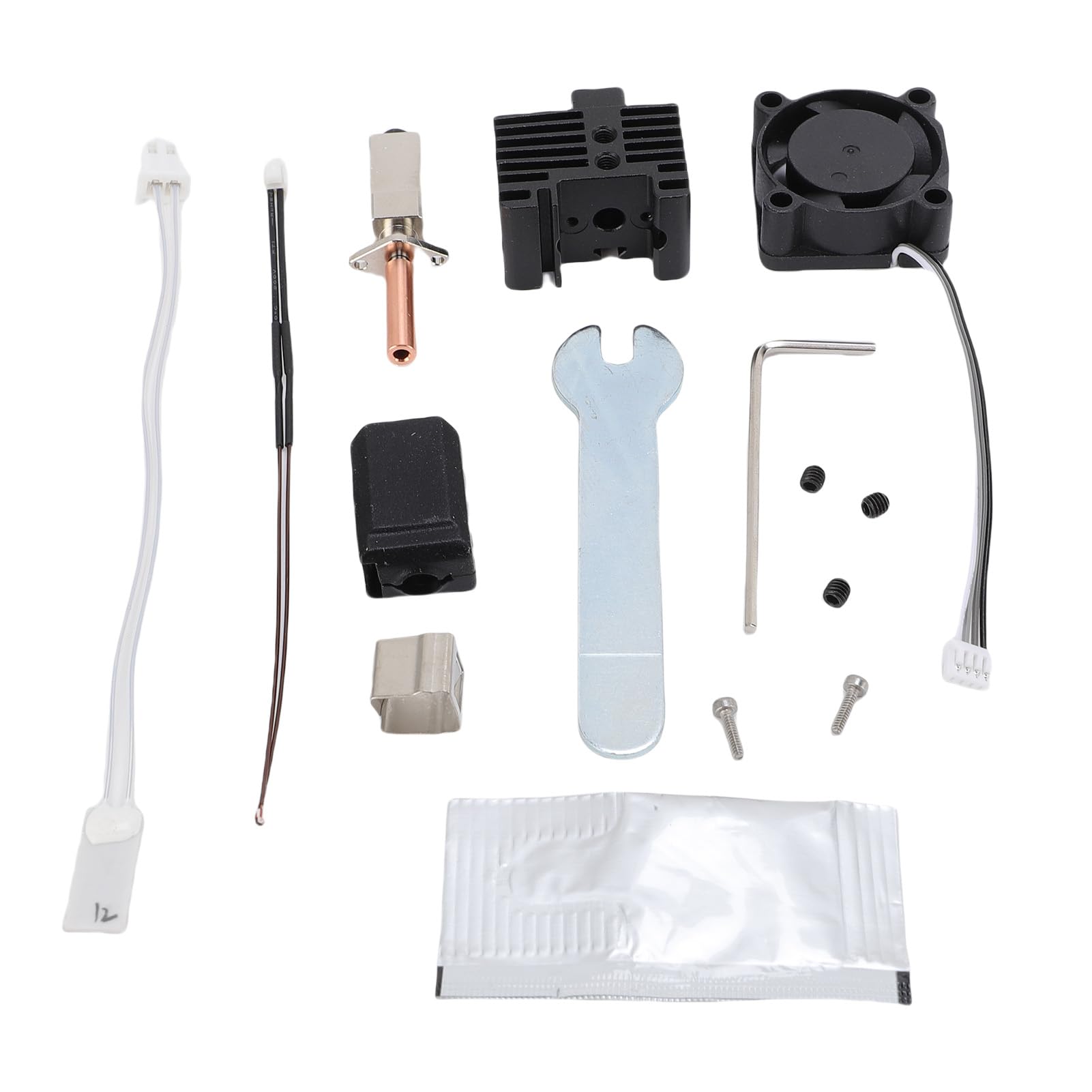 Complete Extruder Hot End Kit Replacement for Lab X1 X1 C, Hardened Steel Nozzle, Ceramic Heater, Cooling Fan with Thermistor