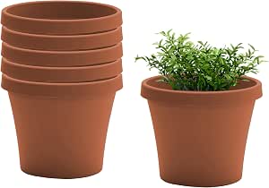 Bloem Terra Cotta Plastic Planters, 12-Inch, 3.5-Gallon, 6-Pack
