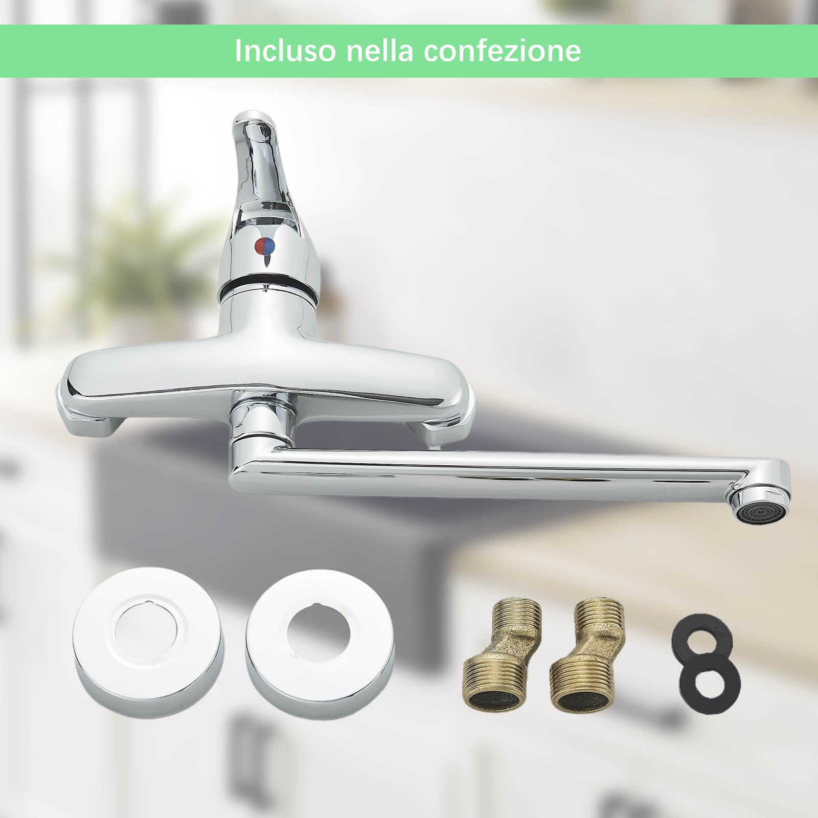 Mezclador de pared para fregadero, mezclador de cocina galvánico, mezclador monomando de cocina, boca ajustable
