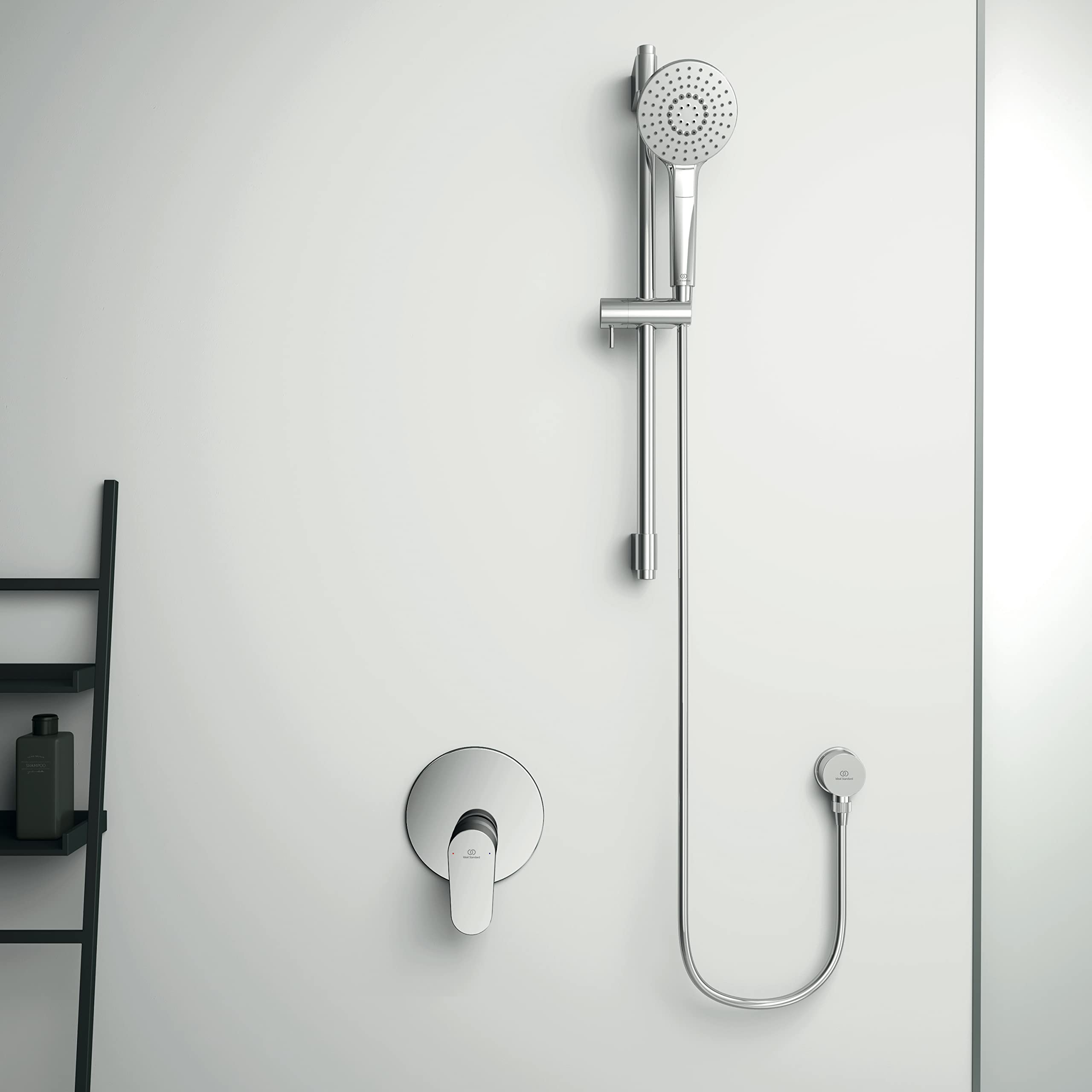 Ideal Standard - Cerafine O, Miscelatore monocomando per doccia ad incasso, Una via, Parti esterne, Cromato