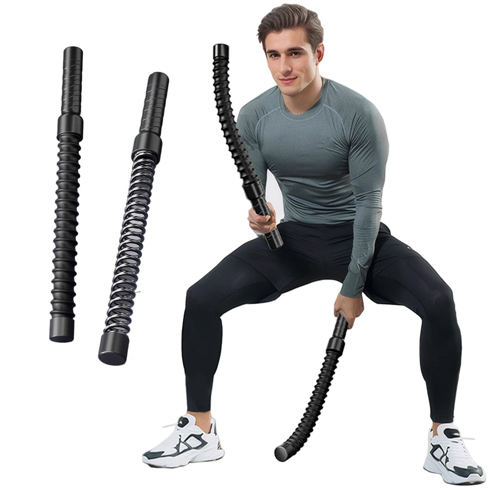 2PC Ropeless Battle Ropes for Home Gym Portable Workout Ropes Heavy Exercise Ropes for
