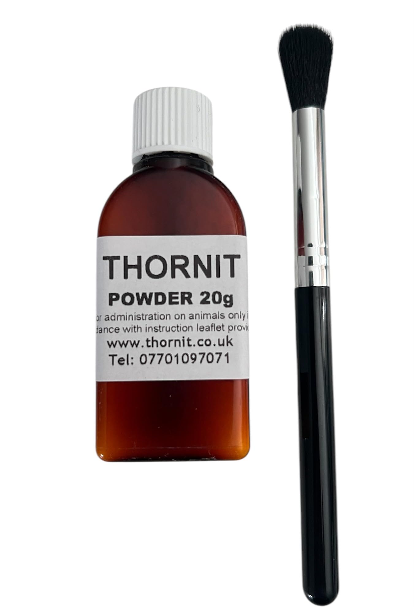 Thornit Ear Mite Powder 20g with Easy Application Brush - Dogs, Cats & Rabbits. For Sore, itchy, yeasty Ears, Paws and skin. The original & Genuine 100 year old proven formula!
