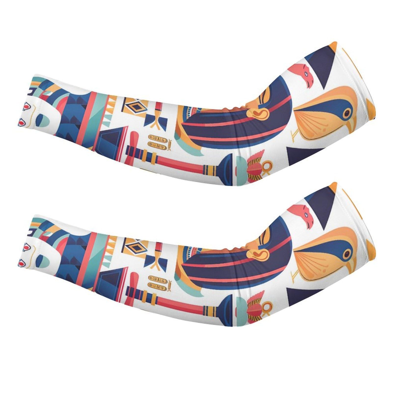 Egyptian Symbols And Elements Ice Silk Arm Sleeves Cooling Sun Protection Arm Sleeve for Men Women L