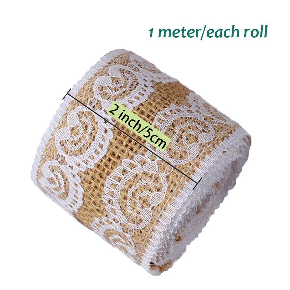 Nastro In Lino E Pizzo - 9 Rotoli Per Fai Da Te, Decorazioni Nuziali E Craft - Foto 4