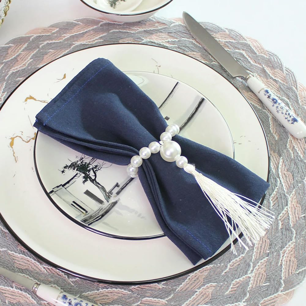 Confezione da 12 tovaglioli di tovaglia Fatti a Mano in Tessuto di Cotone 30x45 cm Strofinacci da Cucina per Cena Matrimonio Festa di Natale Decorazione
