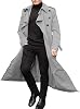 Mens Double Breasted Long Trench Coat Men's Trench Coat Long Lapel Jacket Fall Winter Casual Slim Fit Classic Stylish Business Overcoat