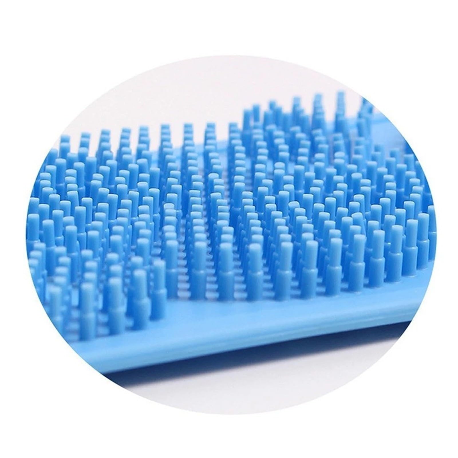 Silicone Back Brush Body Scrubber Exfoliating Bath Belt Clean Tool (azul)