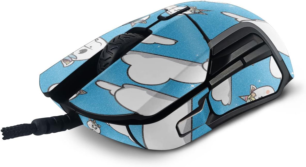 MightySkins Glossy Glitter Skin Compatible with SteelSeries Rival 5 Gaming Mouse - Unicorn Clouds | Protective, Durable High-Gloss Glitter Finish | Easy to Apply and Change Styles | Made in The USA