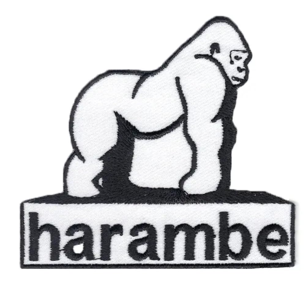 Harambe Gorilla Patch Remember Zoo Embroidered Iron On Alt
