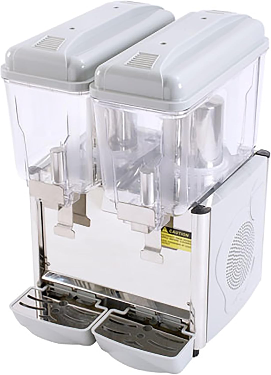Adcraft Commercial Beverage Drink Dispenser, 6 Gallon including 2 3-Gallon Refrigerated Clear Tanks with Temperature Control, 6 Gallon, Grey